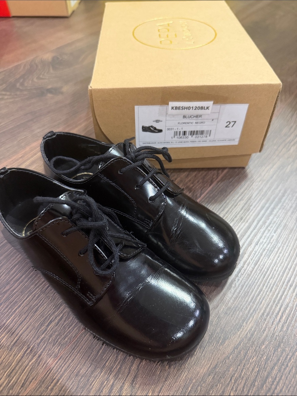Pepa London Leather Lace-Up Black Shoes Sz: 27EU 10US